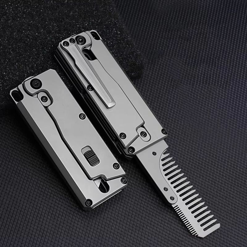 Comb Pocket Titanium - Składany grzebień ze stopu tytanu Wymienny
