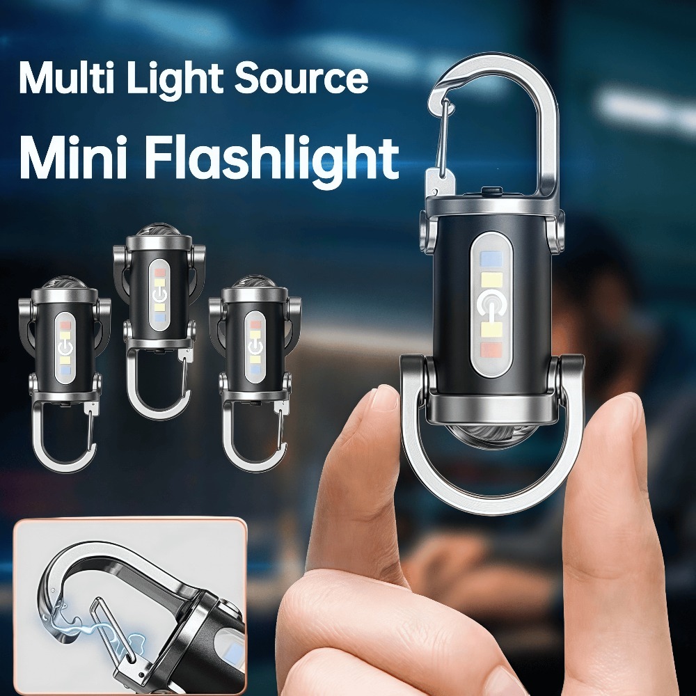 Keychain Flashlight - Przenośna Latarka Brelok Mini, Ładowalna, Wodoodporna,
