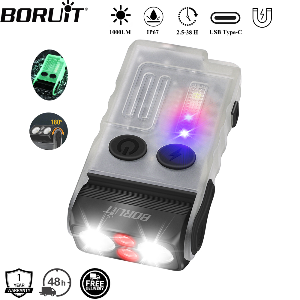 Keychain Flashlight - BORUiT V20 Buzzer EDC LED Brelok
