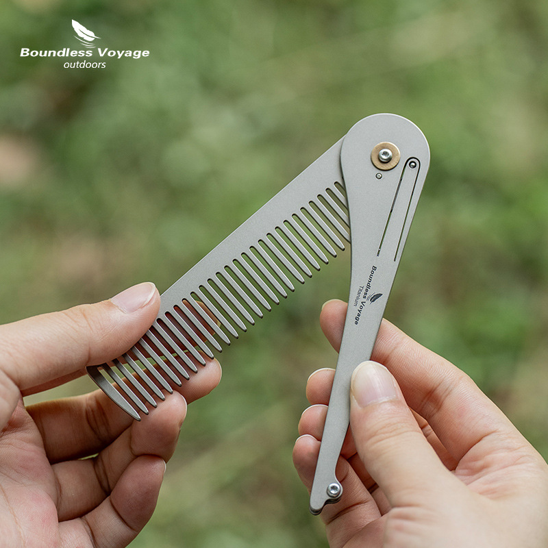 Comb Pocket Titanium - Składany grzebień do włosów z czystego