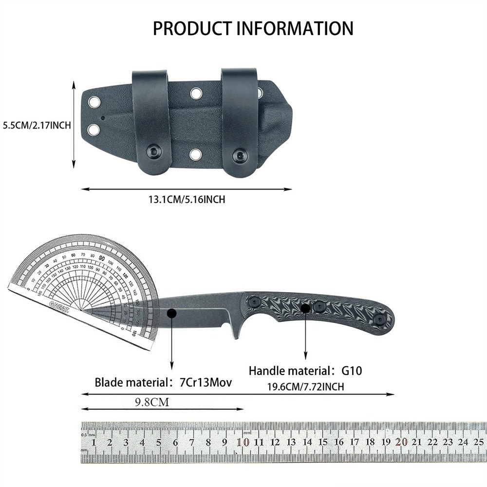 Noże ze stali 7Cr13MoV z pełny – Edc Carry Fixed Blade Knife recenzja i cena