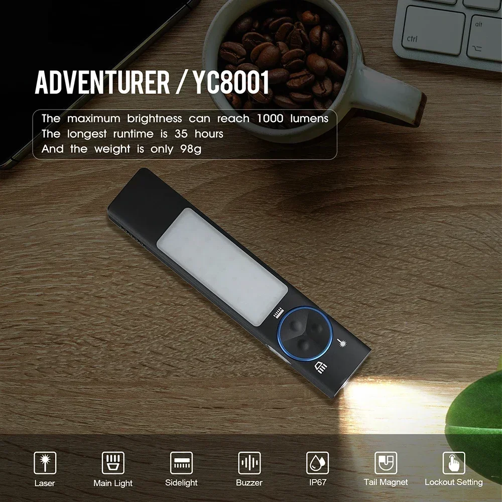 YC8001 1000LM Mini Latarka EDC – Keychain Flashlight recenzja i cena