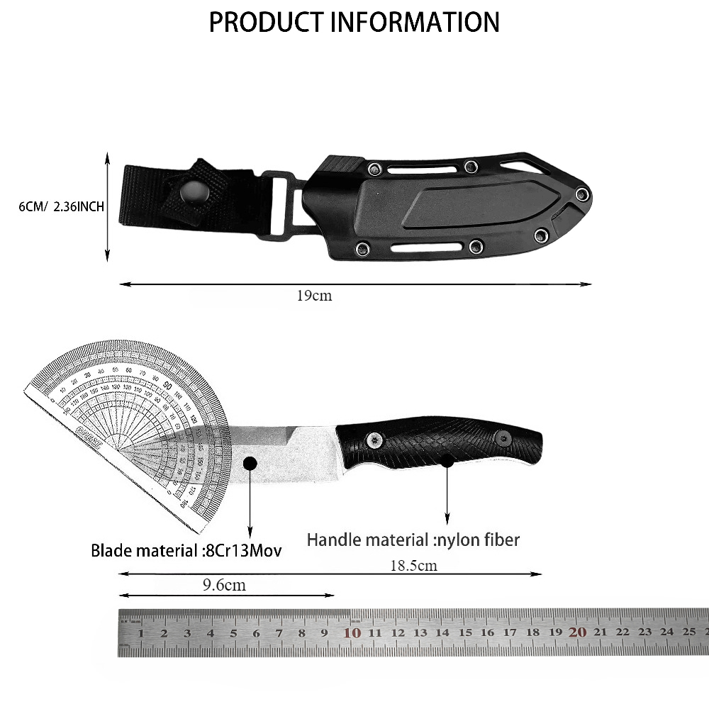 Nóż prosty KS 1083, czarny, ma – Edc Carry Fixed Blade Knife recenzja i cena