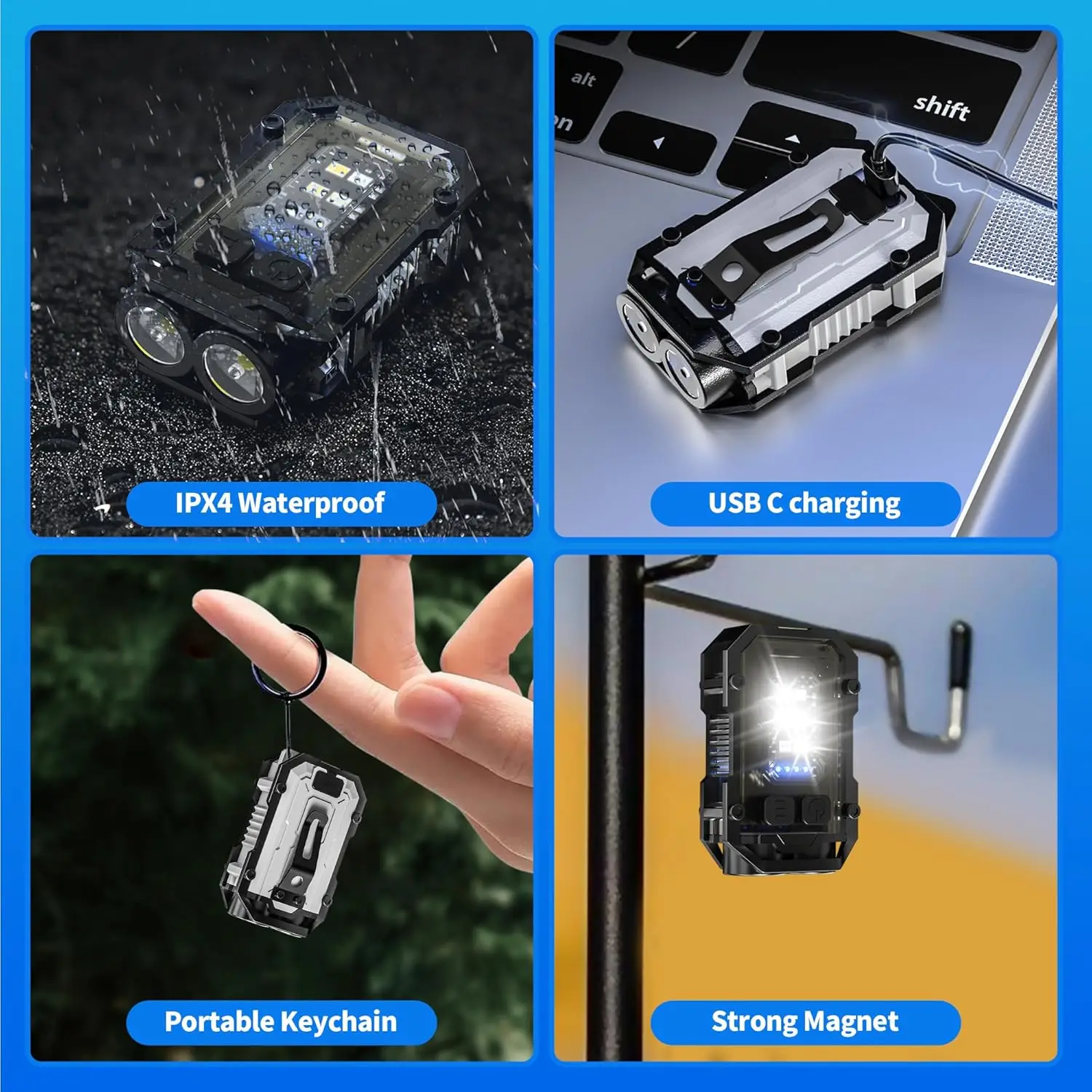 Mini Latarka COB na Brelok, Ła – Keychain Flashlight recenzja i cena